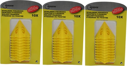 Benson Schilderpiramides - 30x stuks - geel - 5 cm - schilder piramides