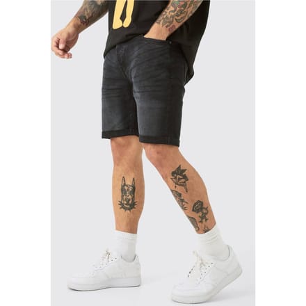 Skinny Stretch Denim Shorts in Zwart | Black | Size 32
