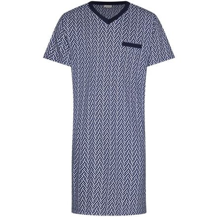 Pastunette - Nachthemd - Blue Motion - Katoen - Blauw/Wit - Maat S
