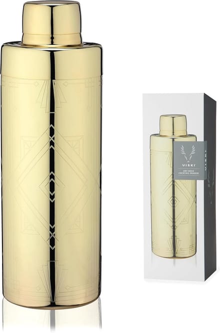 Cocktailshaker Goud RVS 700ml met Zeef - Art Deco Stijl Drankmixer