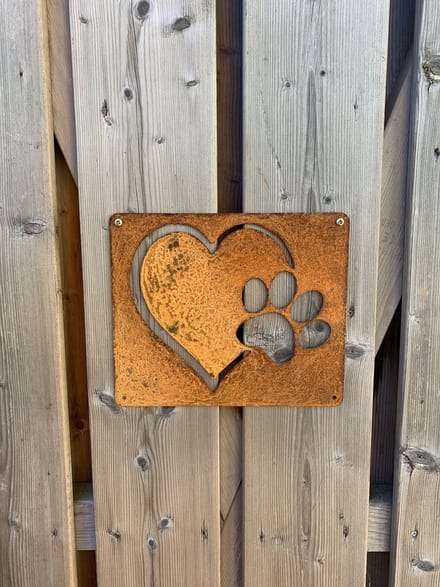 Tuin decoratie - Pootafdruk hart - Wanddecoratie van metaal