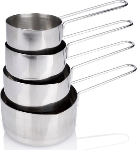 Maatlepels Edelstaal 4 stuks - Maatlepel Set - Maatbeker - Maatschepjes