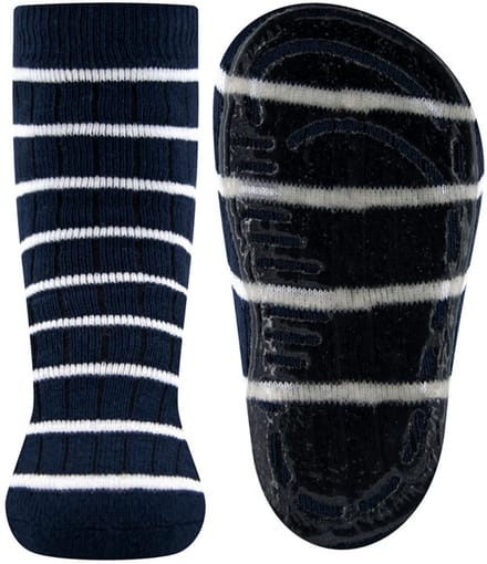 Antislipsokken Ewers - Blauw & Wit met Sportstreep - Siliconenzool-35/38