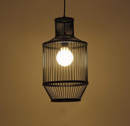 Fine Asianliving Bamboe Hanglamp Zwart D25xH47cm Miko
