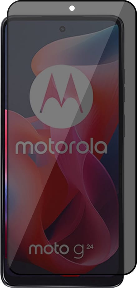Privacy Screenprotector geschikt voor Motorola Moto G24 - Volledig Dekkend Glas Screen Protector