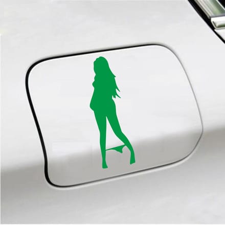 Bumpersticker - Vrouw Zonder Slip - 18 X 6 - Groen