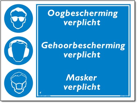Oogbescherming verplicht bord (DGE37) - Forex - 30 x 40 cm