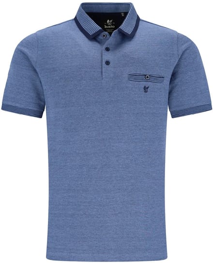 Hajo -Heren Poloshirt - Blauw Piqué - Regular Fit - Maat L