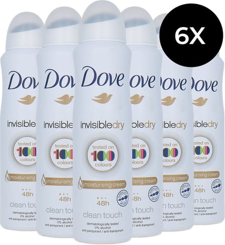 Dove - Deodorant - Spray - Invisible Dry - Advanced Care - 150ml x 6