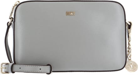 DKNY Leren Schoudertas Avondtas Bryant Sutton Crossbody Bag Grey Melange Grijs