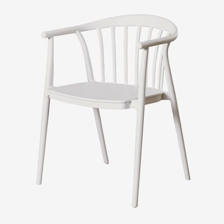 Stapelbare tuinstoel - Buitenstoel - Terras Ontspanning - Ergonomisch Ontwerp - 76.5 cm Hoogte - Wit