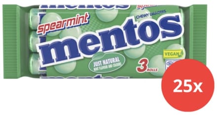 Mentos spearmint 25x 3 pack