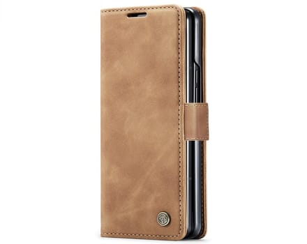 CaseMania Bookcase hoesje geschikt voor Google Pixel 9 Pro Fold - Effen Bruin - Kunstleer
