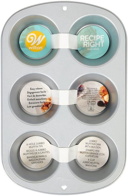 Wilton Muffin Bakvorm - 6 Jumbo Cupcakes en Muffins - 34x23 cm - Muffinvorm