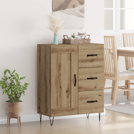vidaXL - Dressoir - Artisan - Eik - 69,5 - x - 34 - x - 90 - cm - Geconstrueerd - hout