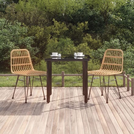 vidaXL - 3-delige - Tuinset - poly - rattan