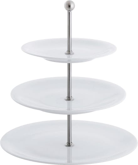 Etagere Drie Delen - Taartstandaard Serveerschaal - Gebak Presenteren - Multifunctioneel Ontwerp - Ø 265 cm - Wit