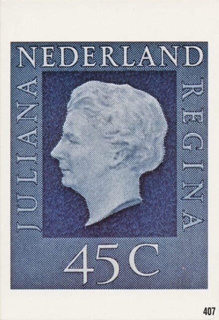 Briefkaart met afbeelding Juliana Regina postzegel