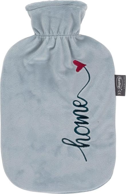 Fashy - Blauw Grijze Warmwaterkruik met Tektst Home