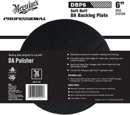 6 inch Soft Buff Backing Plate voor Dual Action Polisher