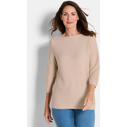 Tricot pullover van puur katoen - beige - Gr. 24 van Goldner Fashion
