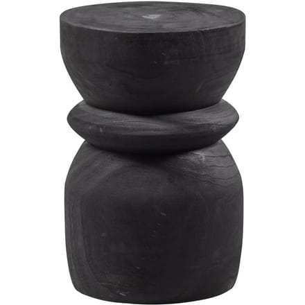 WOOOD Bikkel Kruk - Hout - Zwart - 40x28x28