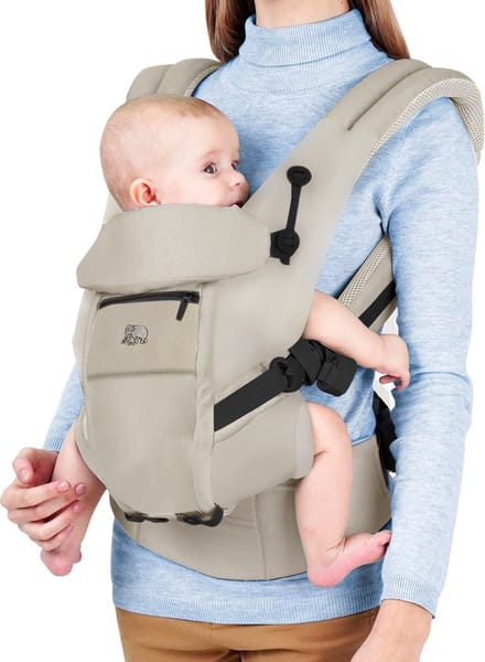 Deryan Ergonomische Draagzak - 4-in-1 - Buik- en Rugdrager - Cream