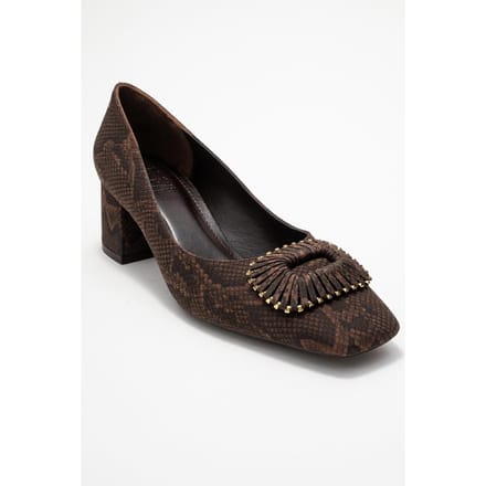 Velora Gesp Vierkante Neus Blokhak Pump (Dames)