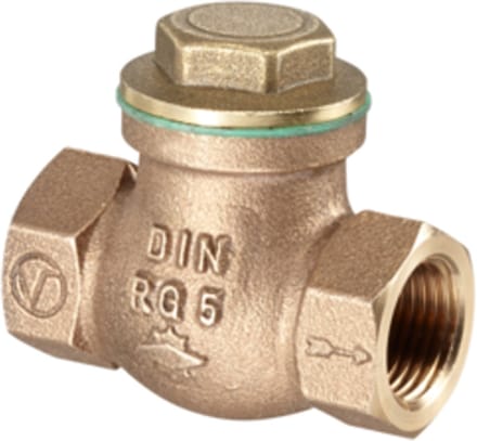 OVENTROP Terugslagklep met binnendraad PN 16 DN 50, metaalafdichtend, rood messing / messing, 1075016