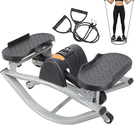 Trainingsstepper Twist - Beentrainer Machine - Onderlichaam Trainen - Compact Ontwerp - 6.4 kg - Zwart
