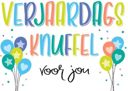Wenskaart Verjaardags knuffel