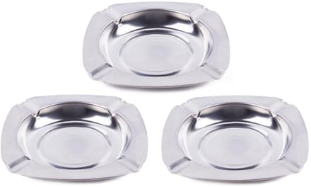 Benson Asbak - 3x - rvs - 11 cm - stapelbaar - binnen/buiten - asbakken
