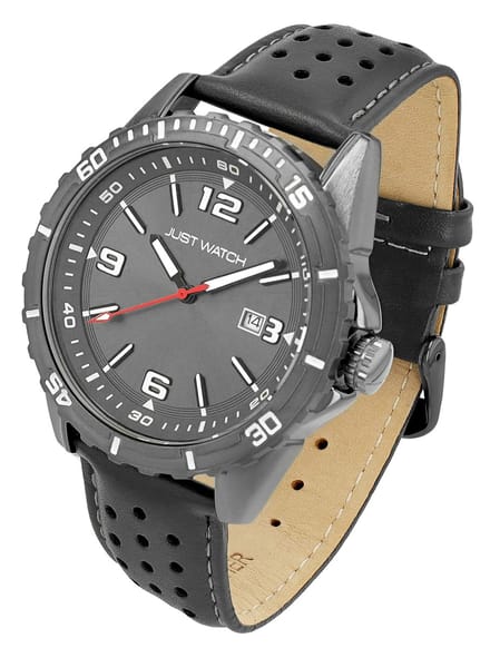 JUST WATCH herenhorloge echt leer datumaanduiding