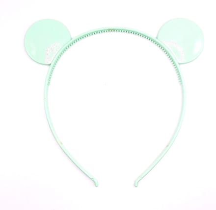 Diadeem met ronde oren mintgroen - kinderfeestje - verjaardag