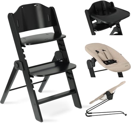 Deryan Odin Luxe Kinderstoel met Bouncer - Zwart + Nougat Bouncer
