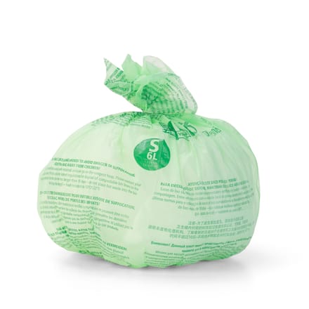 Brabantia PerfectFit Vuilniszakken - 100% Composteerbaar - Biologisch Afbreekbaar - 6 l - Code S - 10 stuks
