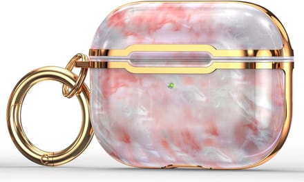 Case cover - Apple Airpods 3 - roze goud - siliconen marmer patroon