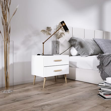 Meubel Square - Nachtkastje SINDI 2 - Set van 2 - Wit - Eiken - Scandinavische stijl