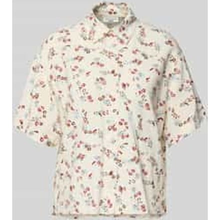 regular fit blouse met korte mouwen van viscosemix