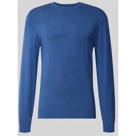Gebreide pullover met geribde ronde hals