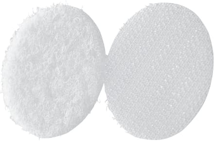 Vel met 24 sets - 33mm - Witte Zelfklevende Klittenband Stippen - type K-33W