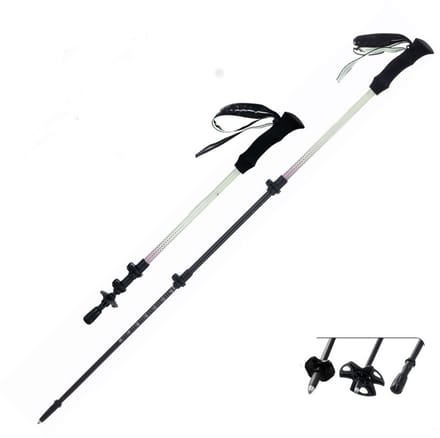 Trekking pole - Trekking pole - Elderly walking stick - 3 adjustable sections - Carbon fiber - Foldable design - Lightweight aluminum adjustable - With wrist strap for shock absorption - Suitable for hiking and daily use