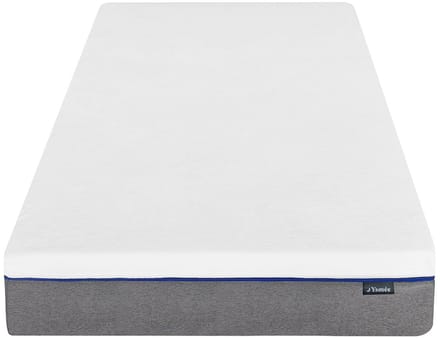 Vente-unique Bed met elektrische lattenbodem stof wit 2 x 80 x 200 cm