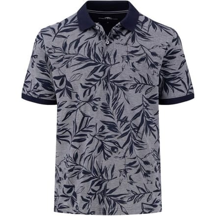 Fynch-Hatton Polo Two-Tone Leaves Pattern Navy / male
