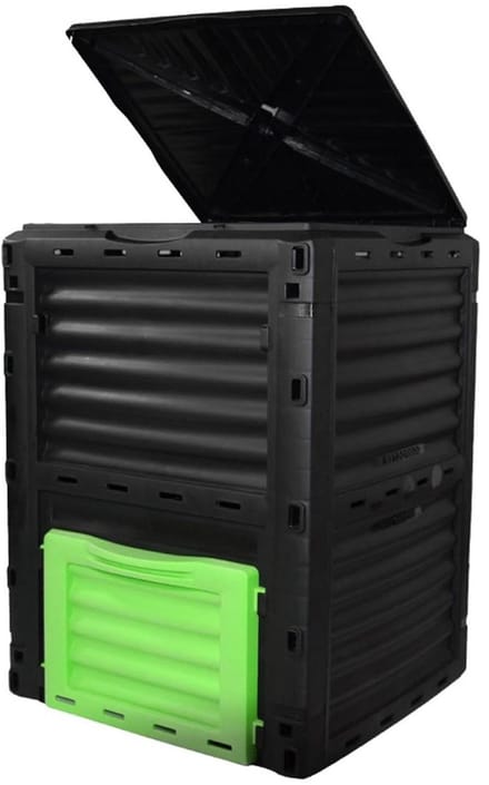 Compostbak Buiten - Compostcontainer Tuin - Afval Verwerken - Grote Capaciteit - 300 Liter - Zwart Groen