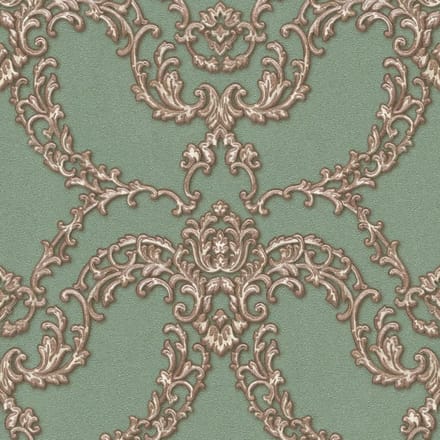 klassiek groen behang 34777-3