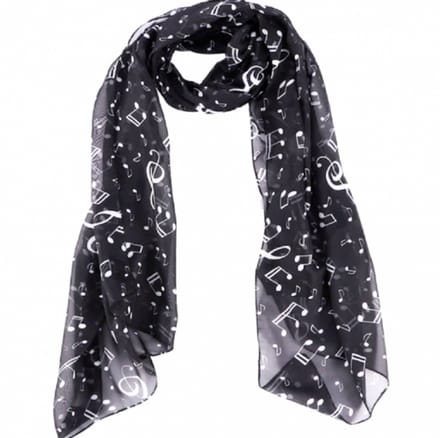 Shawl- Muzieknoten- Zwart- Polyester - Charme Bijoux