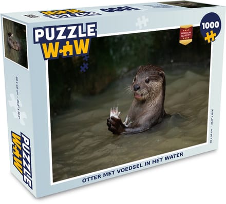 Puzzel Otter met voedsel in het water - Legpuzzel - Puzzel 1000 stukjes volwassenen