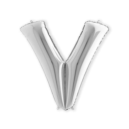 Folieballon letter V zilver (100cm)