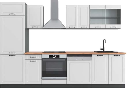 Vicco R-Line Complete keukeneenheid – 300 cm, WB Eik Landhuis wit/antraciet